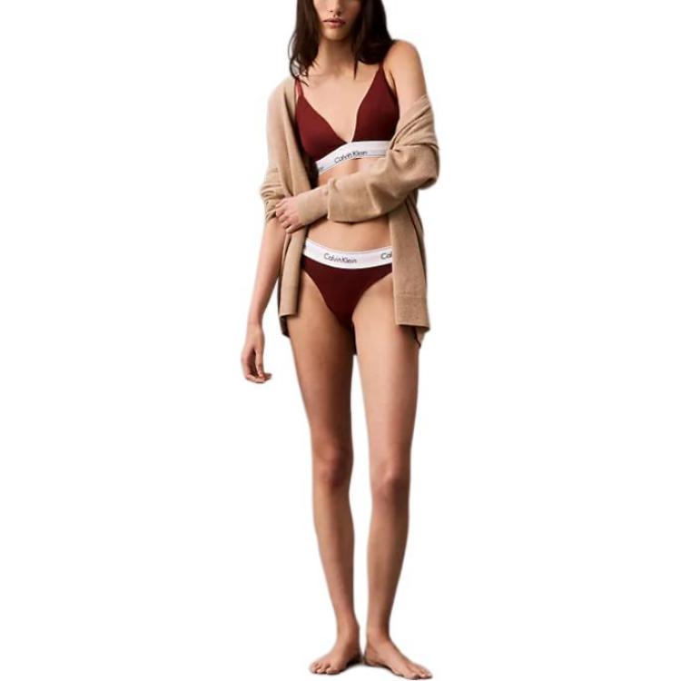 

Calvin Klein Triangle Cup Letter Fixed Double Shoulder Strap Comfortable Bra Women underwear Red QF5650-602 S