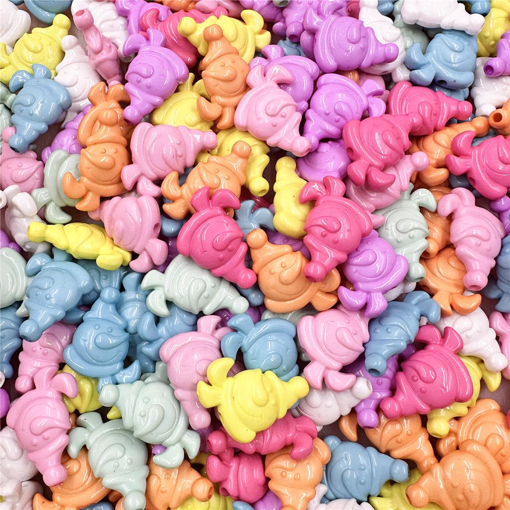 Hanmade Snowman 5pcs Christmas Jewelry Acrylic Beaded Materials Beads Accessories For Bracelet Earring Making DIY Jewelry Accessories Solid Color