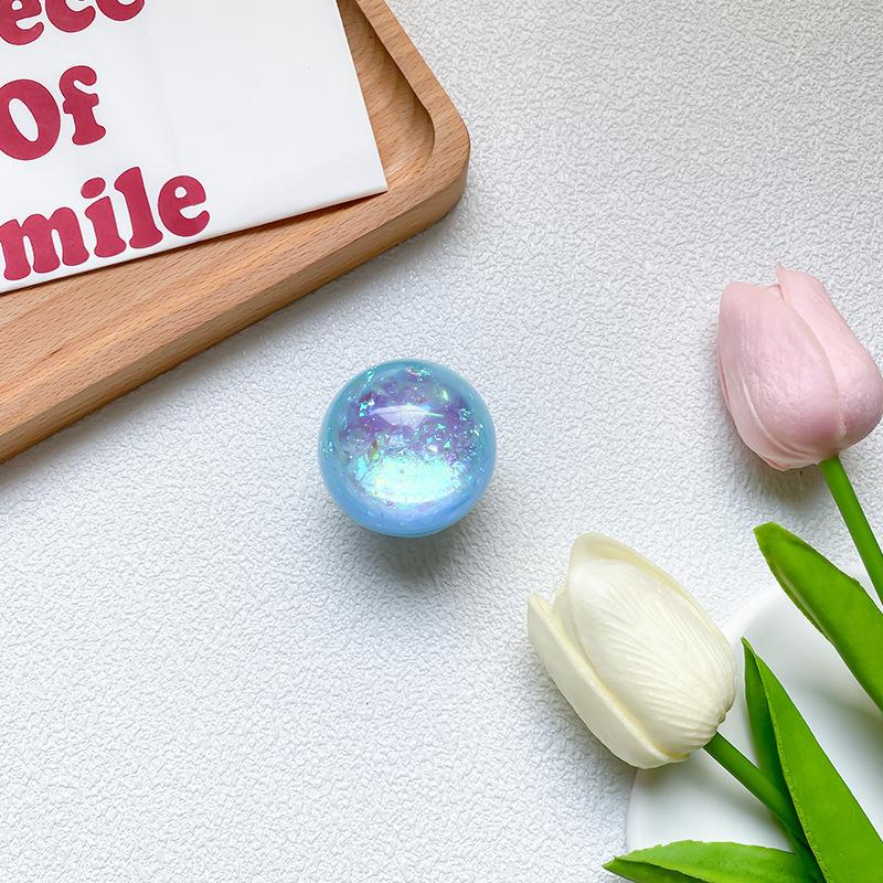 Wind Paste Type Laser Debris Crystal Ball Mobile Phone Holder Back Paste Retractable Airbag Stable Portable Niche
