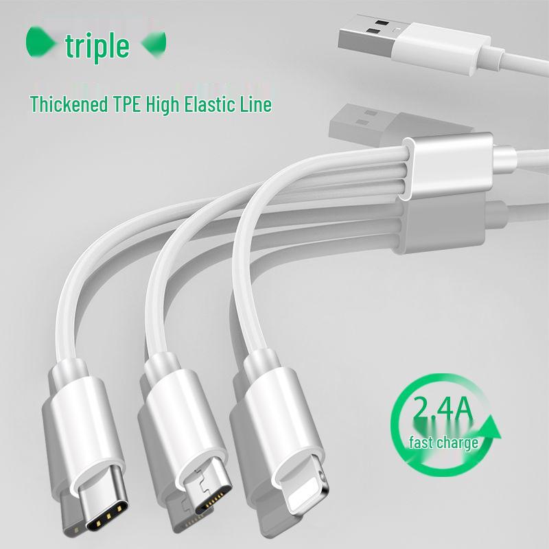 S187TPE 3-in-1 Fast Charging Cable for Apple, Huawei, Type-C, and Android Phones