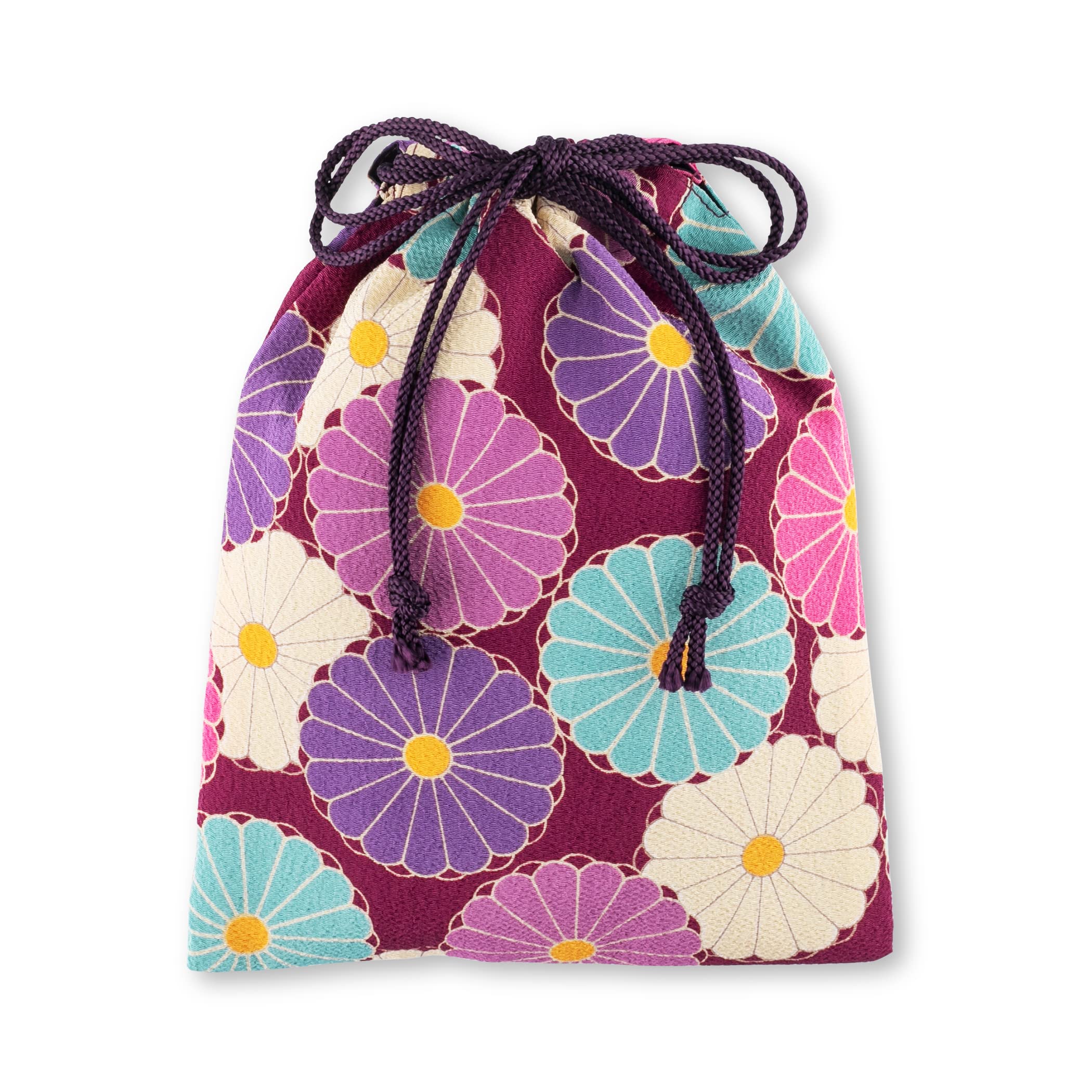 

Noren Drawstring Bag Made in Japan with Polyester Chirimen Fabric 25 x Small Pouch Goshuincho Stamp Bag Adult Accessory Shingen Mini Bag Storage