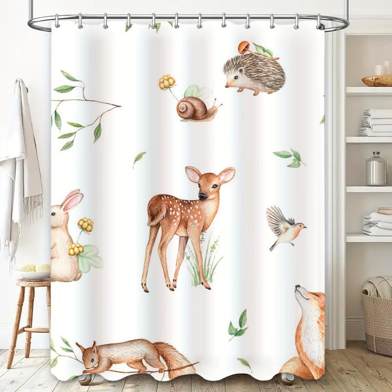 Exotic Floral Shower Curtain 3D Printed Fabric Bathroom Decor Set With Hooks For Home Decoration