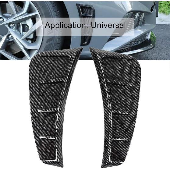 Car Fender Air Vent Trim Cover, Side Air Vent Trim, Pair Front Bumper Side Air Vent Trim Exterior Carbon Fiber Style Universal Decoration