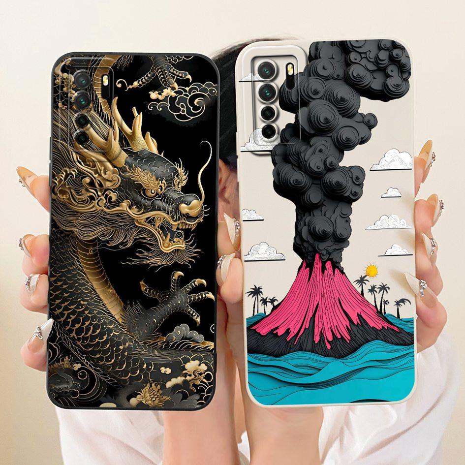 For Huawei Nova 7 SE Case P40 Lite 5G CDY-NX9B CDY-AN20 Lovely Rabbit Cartoon Soft Silicone Protective Cover For Honor 30S Funda