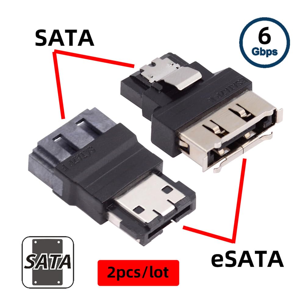 Cablecc SATA To ESATA External ESATA To SATA Adapter Extender for SSD Disk 2pcs/lot 7-Pin Male-Female &