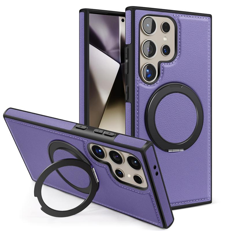 360 Rotating Metal Ring Stand Macsafe Magnetic Case for Samsung Galaxy S24 Ultra S23 S22 Plus S24Ultra S 24 Magsafe Holder Cover