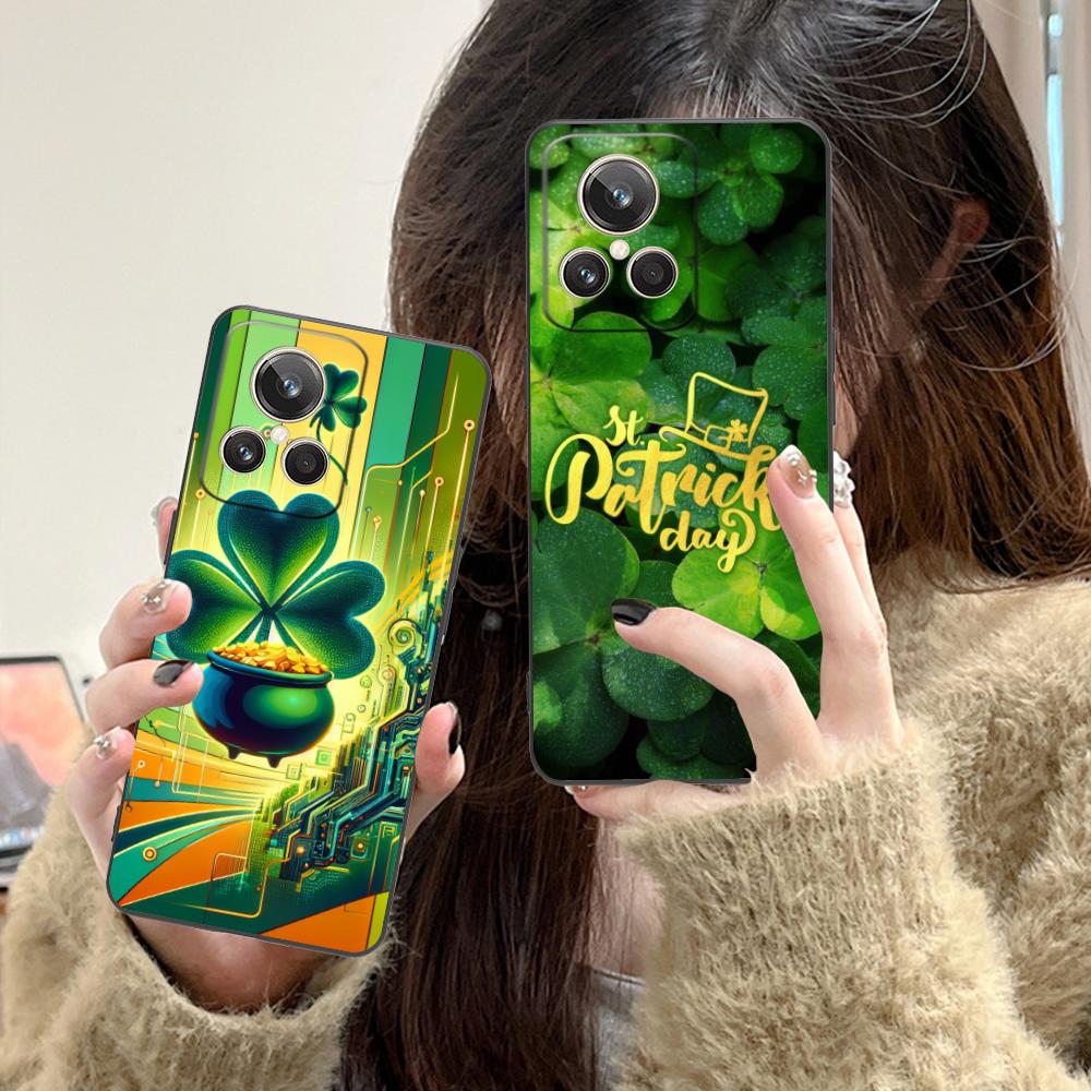 Saint Patrick's Day Mobile Phone Case for Realme 15 14 13 12 11 10 9 Pro Plus T i Lite 5G Colorful Printing Cover Pretty Luxury