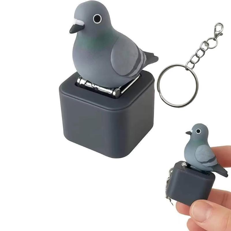 Creative Cartoon Decompression Keychain Toy Sound Button Monkey Lamb Design Portable for Outdoor Stress Relief