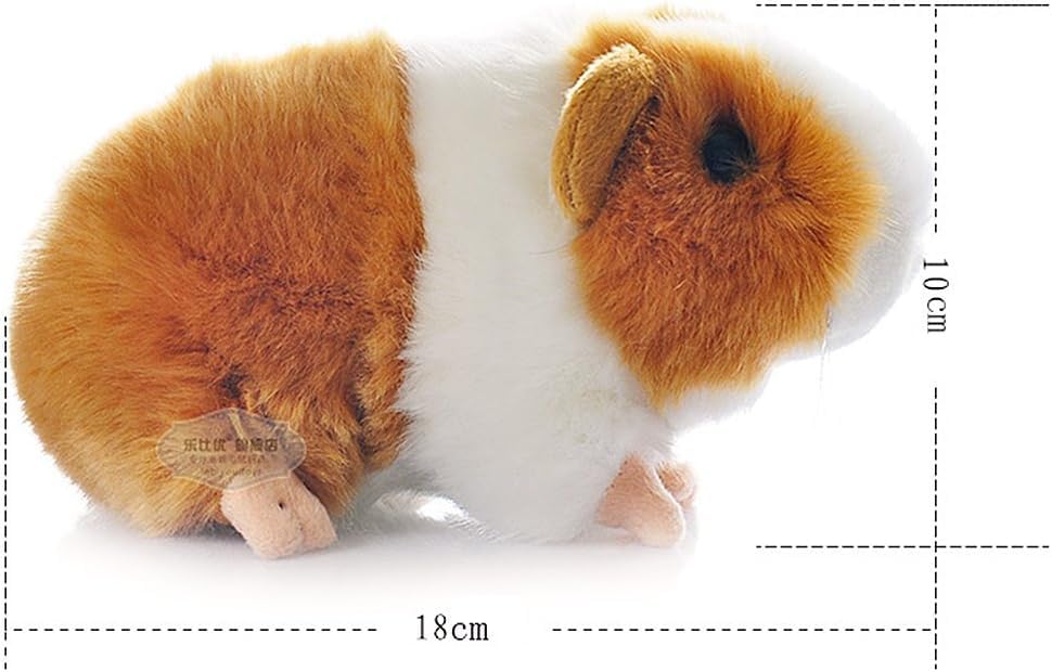 Qingyun Lee Small Animal Plush Guinea Fluffy and Animal Yellow White Toy, Pig, Mouse, Cotton-dyed Rat, Cute, Realistic, Kids, Pet, Doll, Gift, +