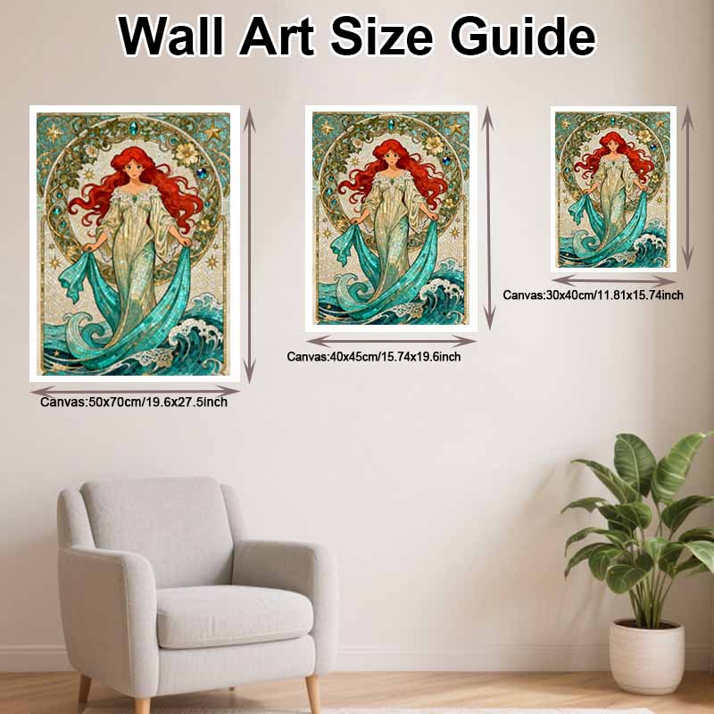 Disney 5d Diamond Painting, Mermaid Art Painting Diy Handmade Sticker Gift, Home Decoration Painting