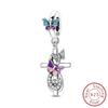 100% Copper Metal Charm Bead Components Bead Components Bible Zircon Cross Jesus Both Hands Pray Compatible With Authentic Original Bracelets High