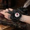 Day of The Dead Wrist Decor Gothic Flower Corsage for Halloween Party, Black Wedding Corsage, Romantic Floral Accessory Prom, Bride, Groom, Bridesmaid