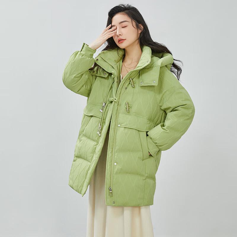 YAYA Women's Long Hooded Down Jacket