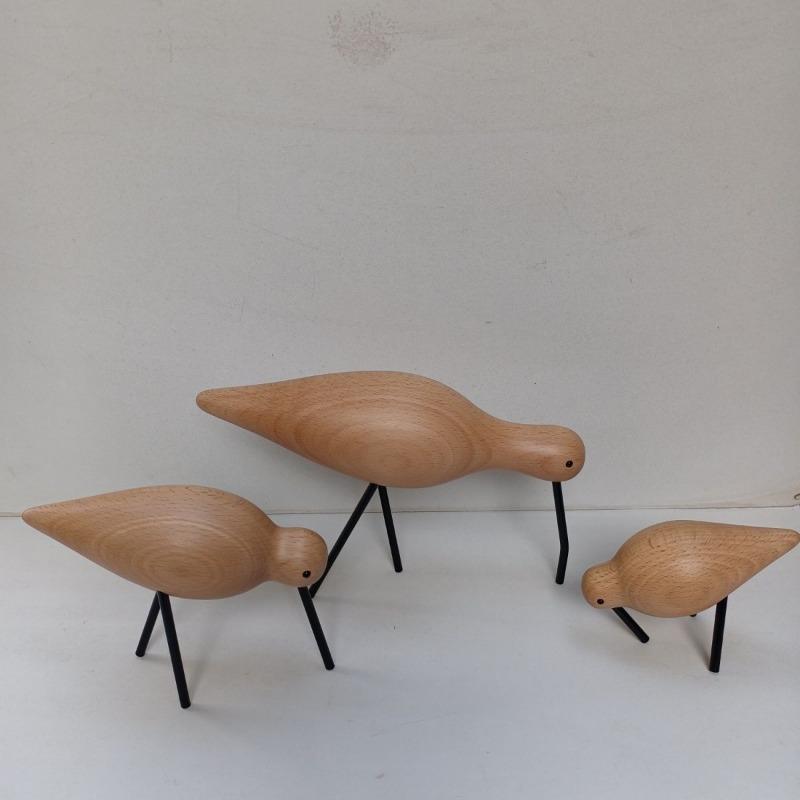 Miniatures Bird Figurines Wood Art Sculptures Living Room Interior Aesthetic Desktop Decoration Nordic Creative Home Ornaments Funny Holiday Gifts
