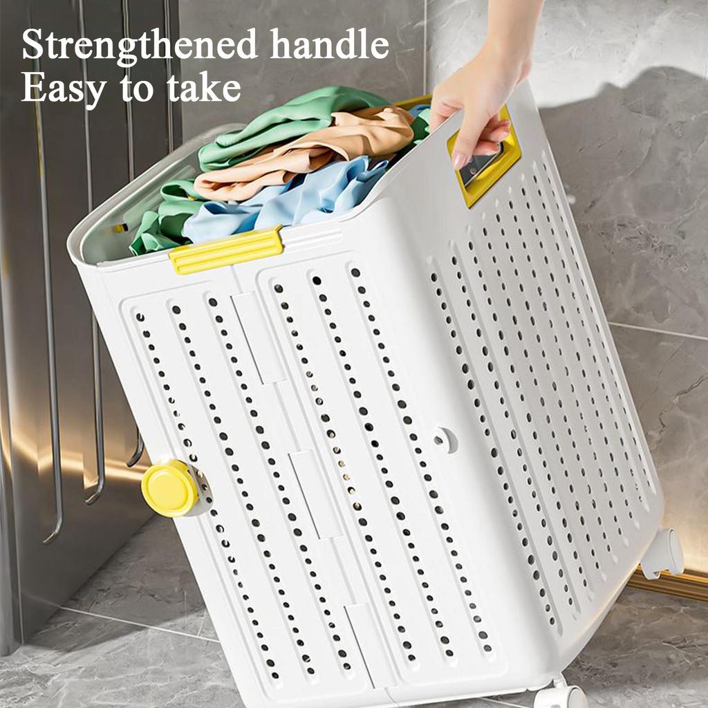 Laundry Hamper With Wheels Laundry Basket On Wheels For Dirty Clothes Foldable Clothes Storage Cube For Narrow Corner Bedroom