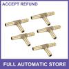 Auto 14  6mm Hose ID Brass Barb Hose Fitting Tee T 3 Way Fitting Connector 5pcs