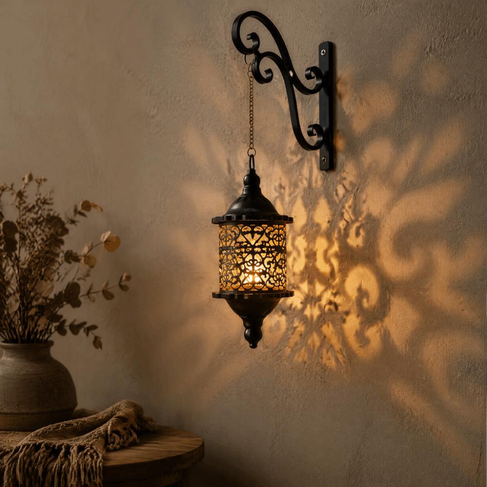 Black Tea Light Holder 7.28x3.35in Candle Stand Decorative Metal Candle Holder For Porch