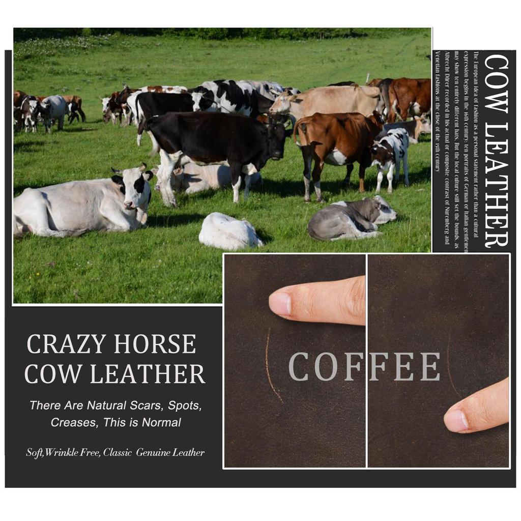 CONTACT'S Crazy Horse Leather Sling Bag For Men Liten Crossbody Bag Uformell Menn Skulderveske Høykvalitets Mobilveske