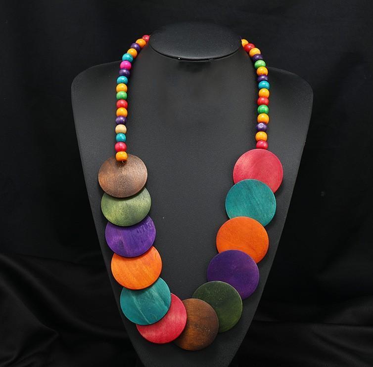 

Намисто ручної роботи з перебільшеними богемними дерев’яними намистинами Універсальне намисто Ювелірні вироби Светр Намисто Ланцюжок Персоналізовані святкові аксесуари