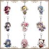 Puella Magi Anime Keychain Bag Tag Cartoon Madoka Magica Kaname Akemi Homura Decorative Baji Keyring Trendy Gift