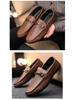 Men's Handmade Soft-Soled Leather Loafers: Wear-Resistant, Trendy, Low-Top Slip-Ons for Casual and Business Wear.