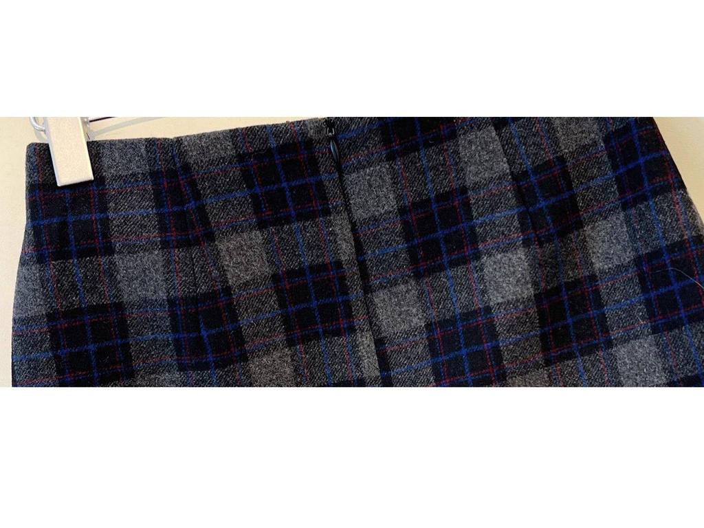 Women's Woolen Plaid High-Waisted A-Line Midi Skirt with Back Slit – 2025 Autumn/Winter Collection
