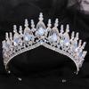 DIEZI New Gift Baroque Luxury Opal Crystal Crown For Women Girls Wedding Elegant Luxury Princess Tiara Party Hair Dress Jewelry