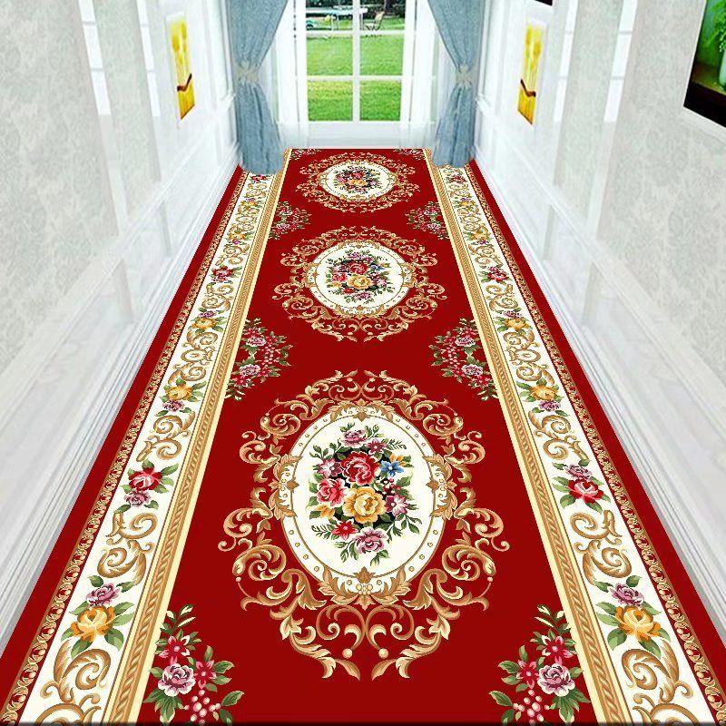 American Retro Luxury Corridor Long Mat, Durable Kitchen Hallway Floor Mat, Soft and Comfortable Balcony Runner Floor Mat, Staircase Entrance Long Mat