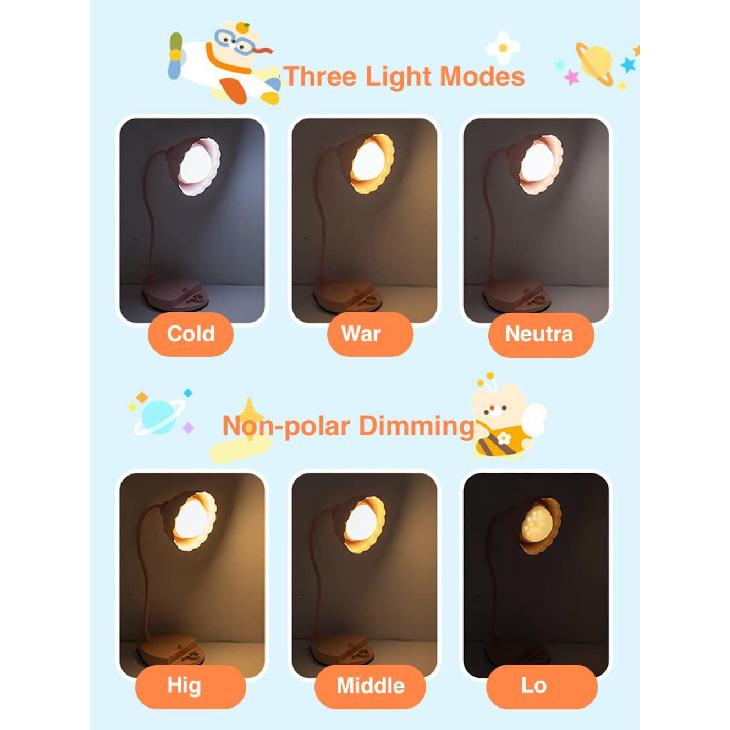 

JHTPSLR Cute Daisy Desk Lamp Metal Desk Lamp with USB Charging Port for Teen Girls School Dorm Bedroom 2-in-1 Desktop Phone Holder Stand LED Reading белый