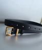 Pogseubagenwachi Matte Gold Metallic Buckle Genuine Cowhide 28Mm Belt