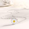 Compact Daisy Necklace Female Mori Compact Fresh Korean Version Delicate Compact Ins Wind Flower Epoxy Necklace