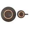 Marui Seito Shigaraki Ware Hechimon Cup & Saucer, 160ml Capacity, Black Kiln-Changed, Brown, MR-3-4388