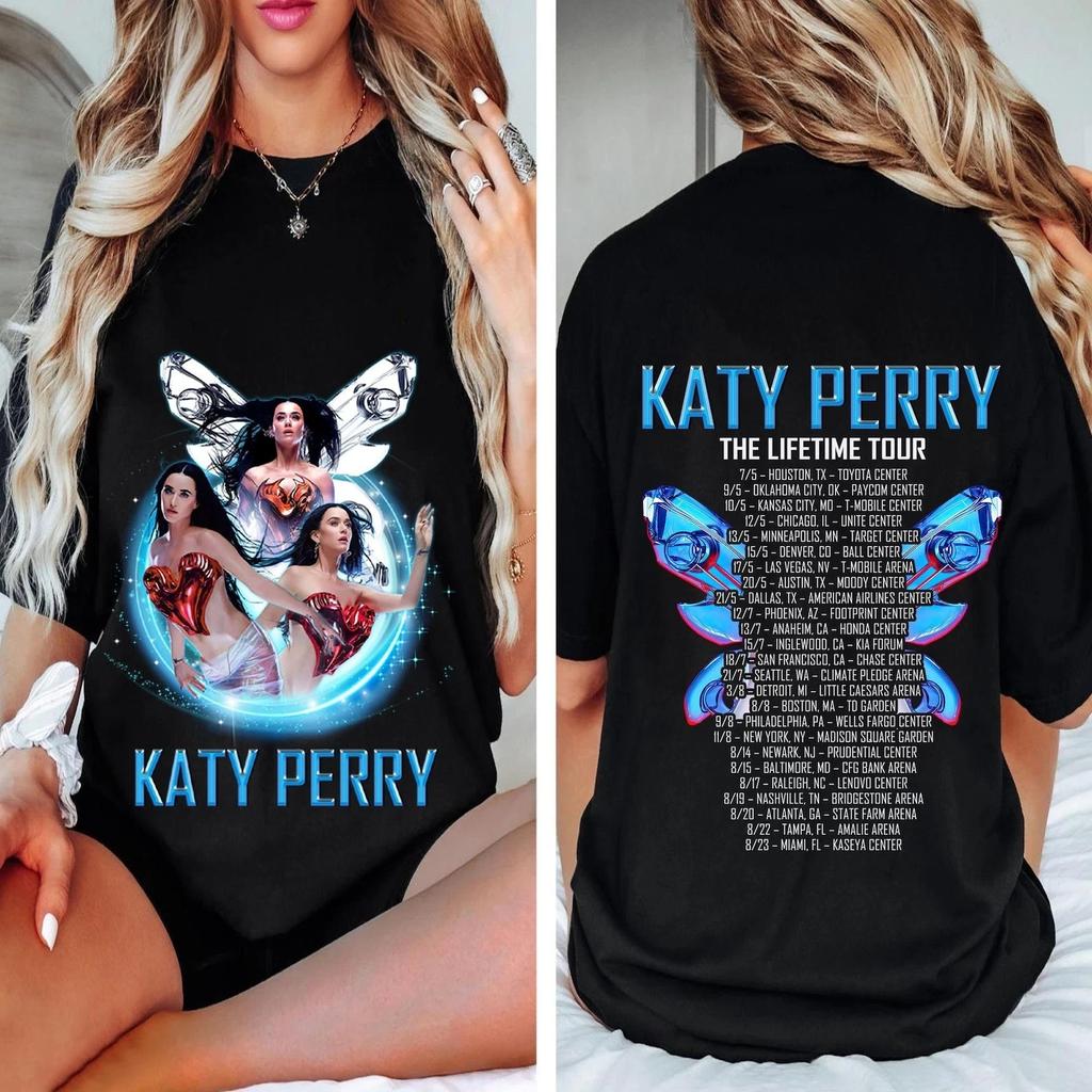 Katy Perry 2026 USA Merch The Lifetimes Tour Maglietta Unisex Musica 2 Lati V3 Tutto