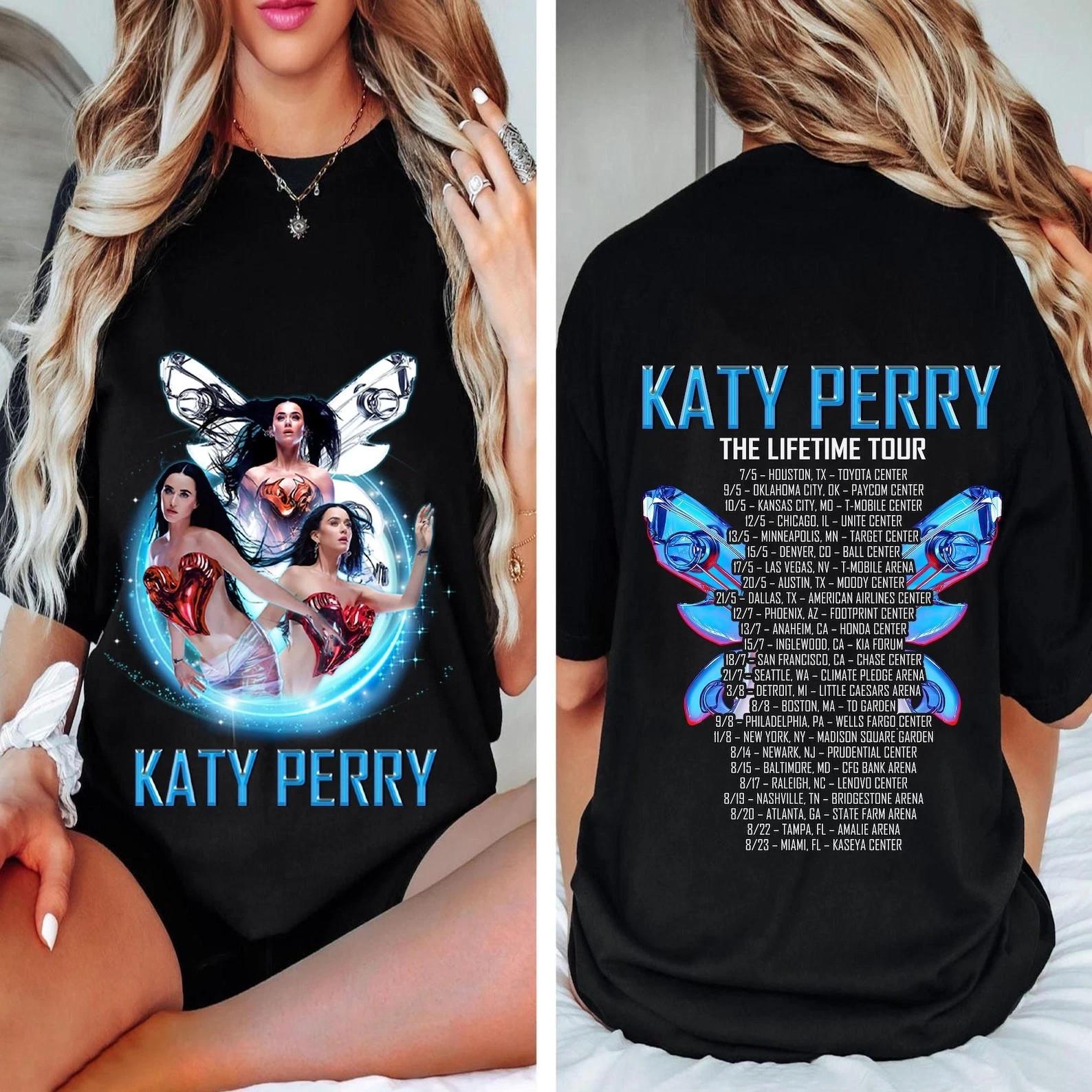 Katy Perry 2026 USA Merch The Lifetimes Tour Music Unisex T-Shirt 2 Sides V3 All XXL