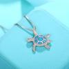 Huitan Cute Turtle Pendant Box Necklace Lovely Trendy Aesthetic Exquisite Accessories for Women Delicate Sweet Animals Zircon