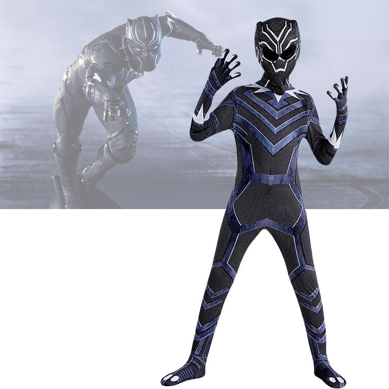 תחפושת ג'אמפסוט קוספליי פנתר שחור 2 למבוגרים להאלווין בד סיבי פוליאסטר מידות 160-190