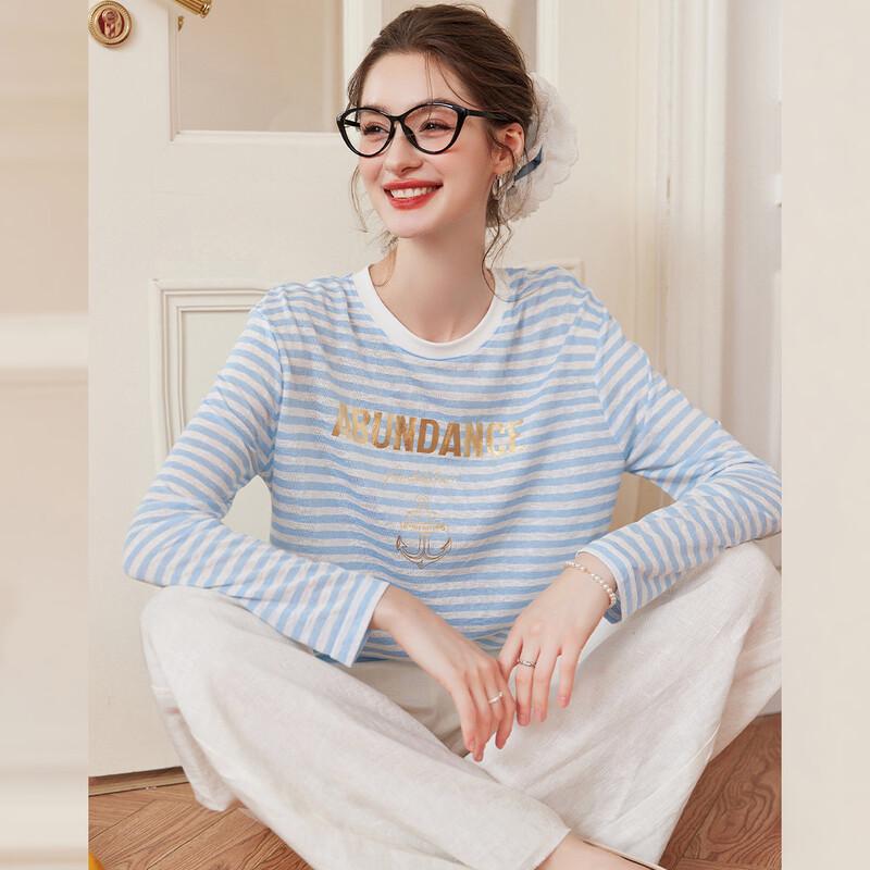 

Women s Striped Color-Block Long-Sleeve T-Shirt M