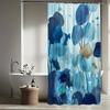1pc Ocean Theme Fish And Aquatic Plants Pattern Shower Curtain Exquisite Bathroom Decoration Polyester Fabric Contains 12 Hooks