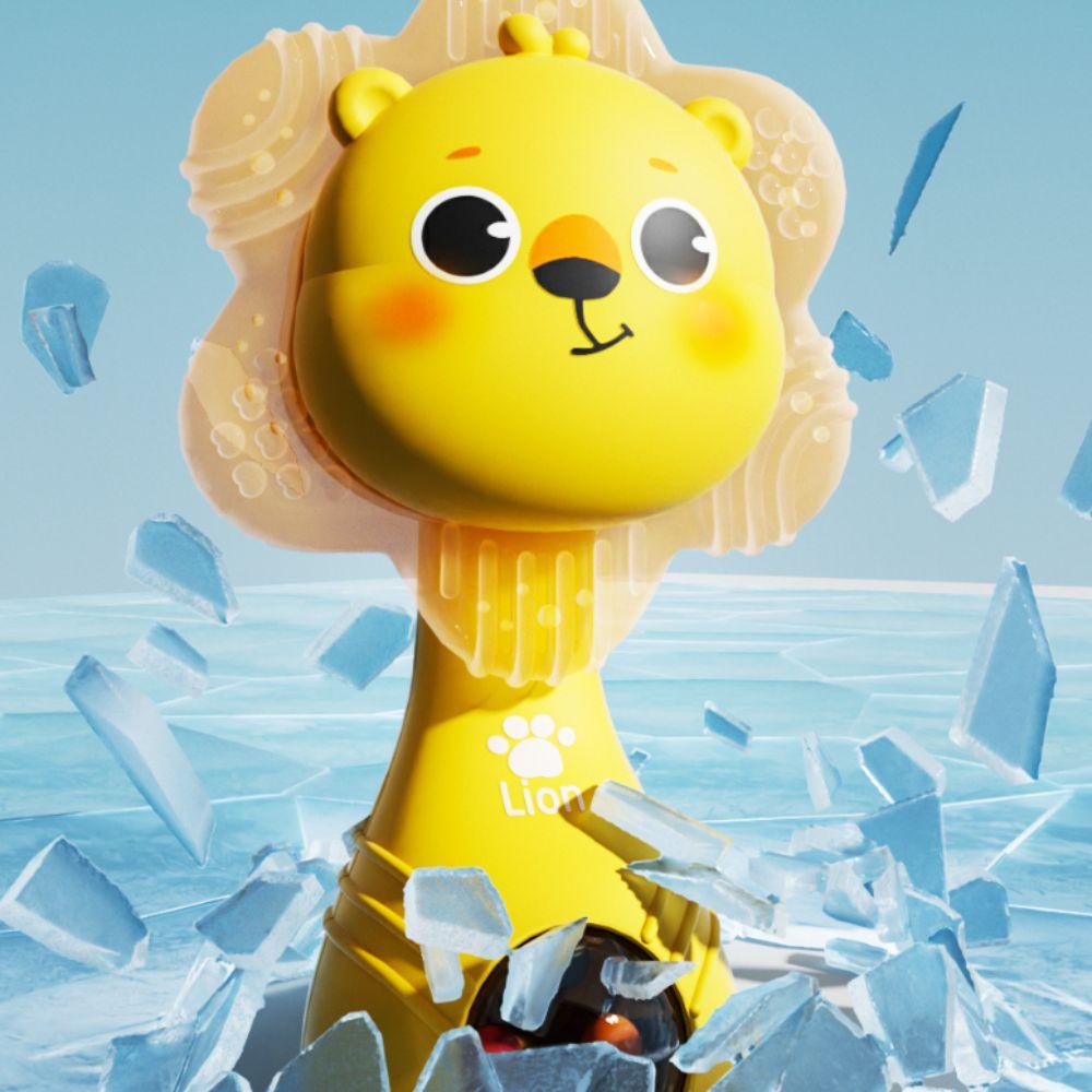 Interactive Music Teether Rattle Toy Chewable Hand Cranked Bell Toys  Birthday Gifts