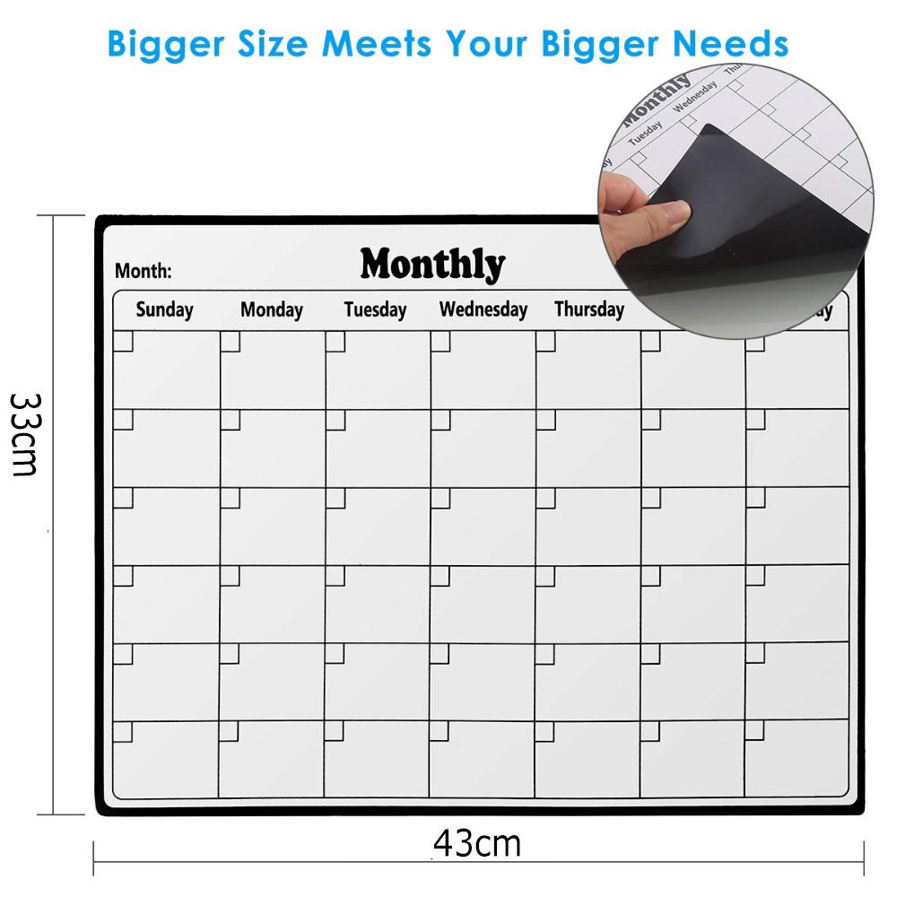 Stylish Magnetic Dry Calendar Erase Calendar Versatile Monthly Planner Reusable for Refrigerator Weekly Schedule and Memo Board