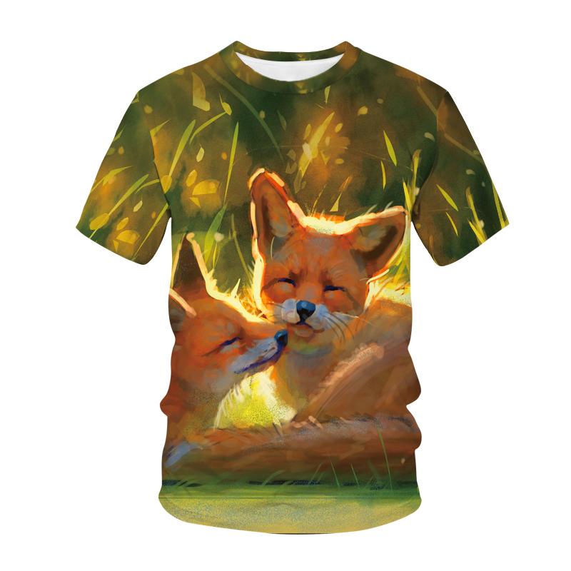 Kawaii Animals Foxes 3D Printed Kids T Shirt Fashion Casual Cartoons T-shirt Boys Girls Children's Clothing for Girls