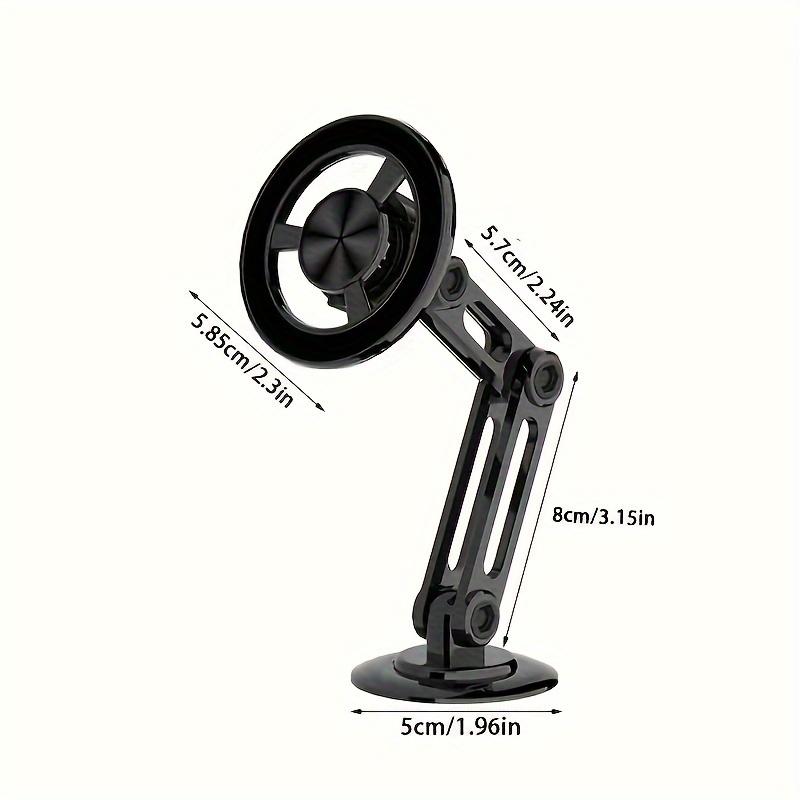 1pc 360° Rotatable Magnetic Car Mount, Aluminum Alloy Adjustable Folding Arm Stand, Waterproof Anti-Shake Easy Installation Dashboard Phone