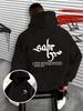 Sweat à capuche surdimensionné noir pour homme Vintage Sabr Calligraphie arabe Définition Patience Graphique au dos Sweat Hip Hop