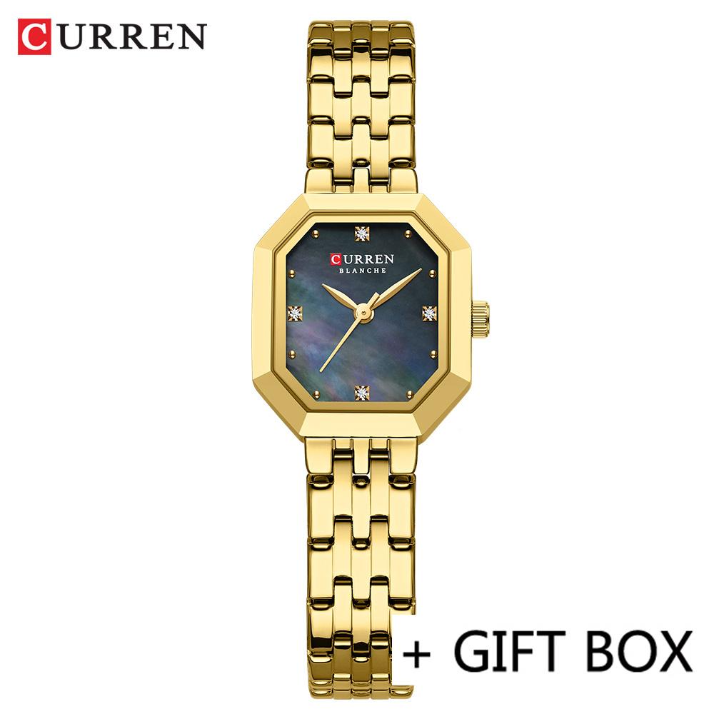CURREN Women Watch Brand Luxury Casual Lady Girl Wristwatch Elegant Stainless Steel Bracelet Original Female Clock Clear 9108