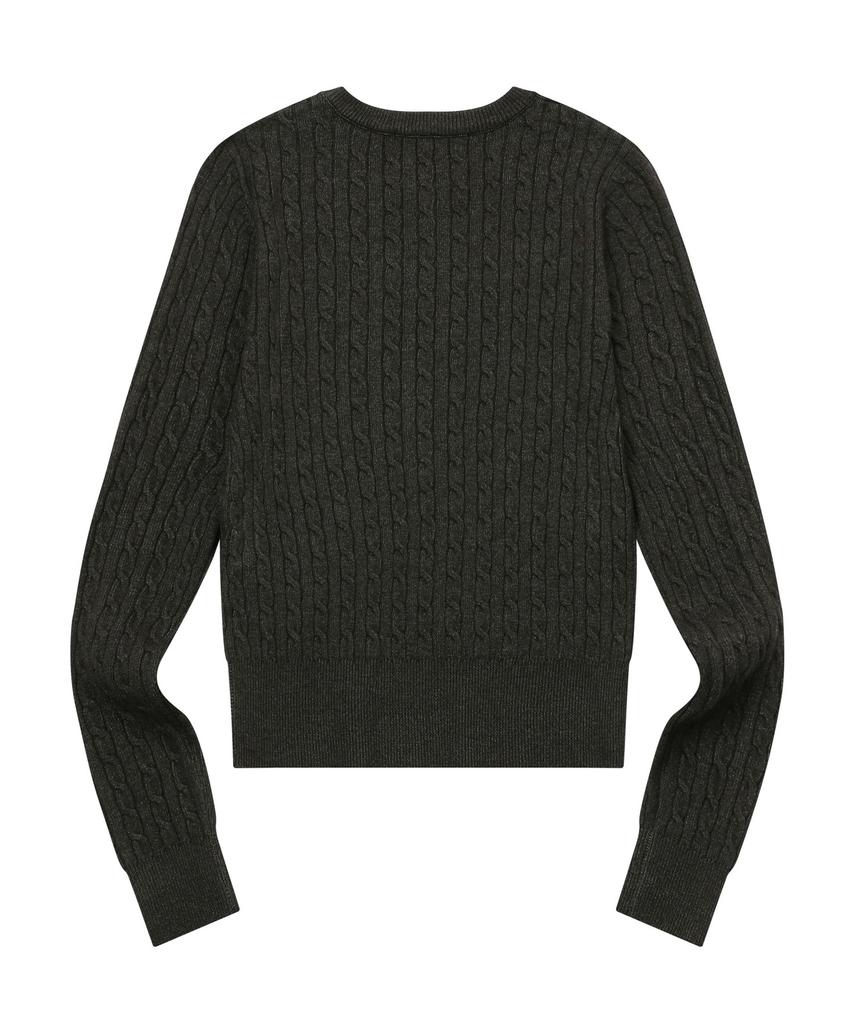 Mucent Jimmy Round Neck Crop Cable Knit (7 Colors)