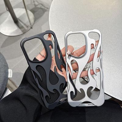 Elektrogeplateerde Telefoonhoes voor iPhone 11 12 13 14 15 16 17 Pro Max Samsung A55 A05S A54 A06 A16 A26 A36 A15 A56 5G S23 S24 S25 Uitgeholde Vlam Cover