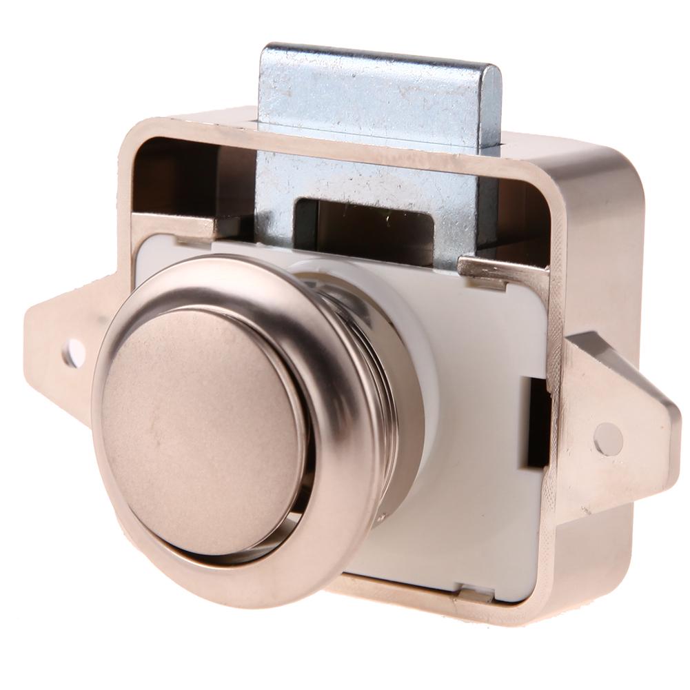 Push Button Latch Zinc Alloy Cabinet Door Catch Lock Keyless Cupboard Locks Camper Car Push Lock for Motorhome Caravan