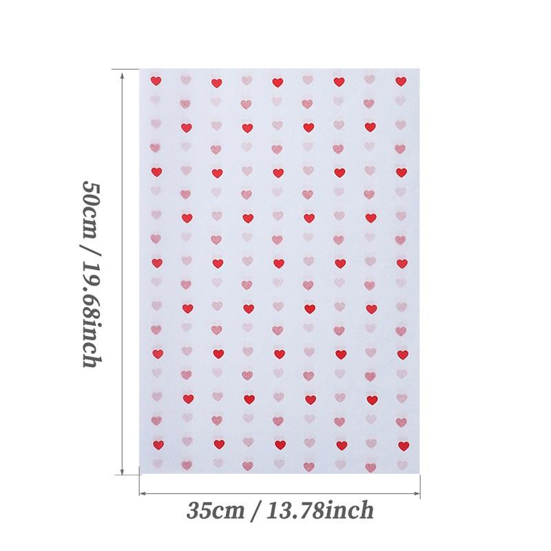 New 40 Sheets Small Peach Heart Paper Floral Lining Paper Bagged For Floral Arrangements Holidays Birthdays 50X35CM