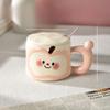 Cute Apple Mug Couple Design Feeling Niche with Lid with Spoon Ceramic Household Lady's High Pretty Drinking Water Cup