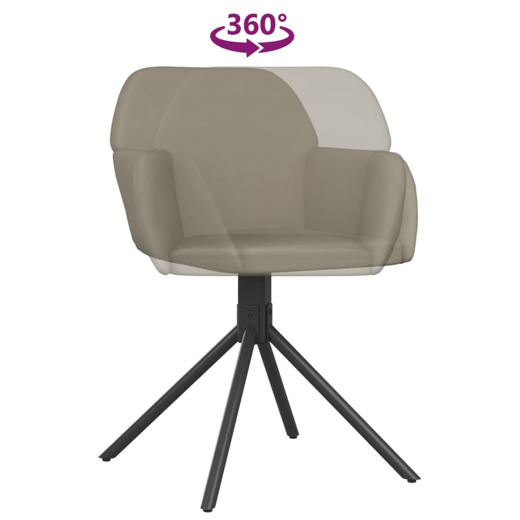 Dining Chairs 2 Pcs Swivel Light Grey Velvet